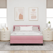 Letto Box Spring con Materasso Rosa 160x200 cm Velluto