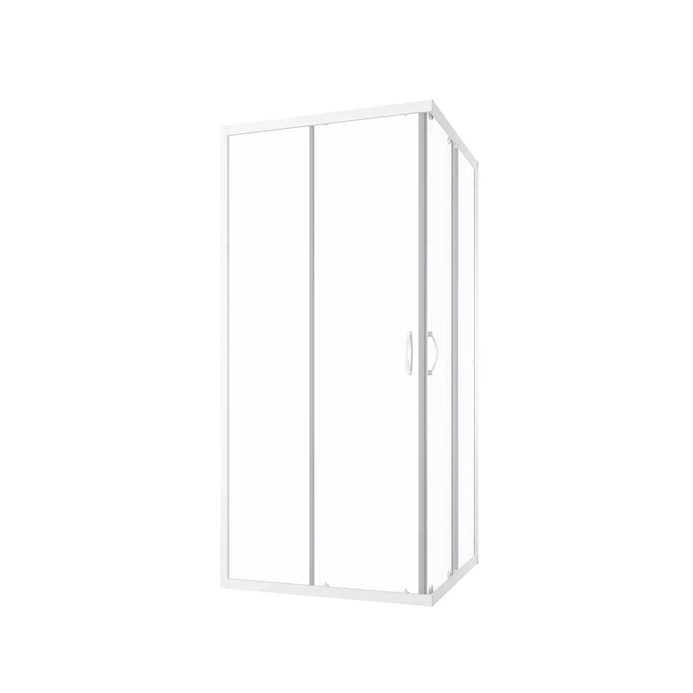 Box doccia angolare 80x80 cm trasparente 4 mm profili bianchi | Grenada