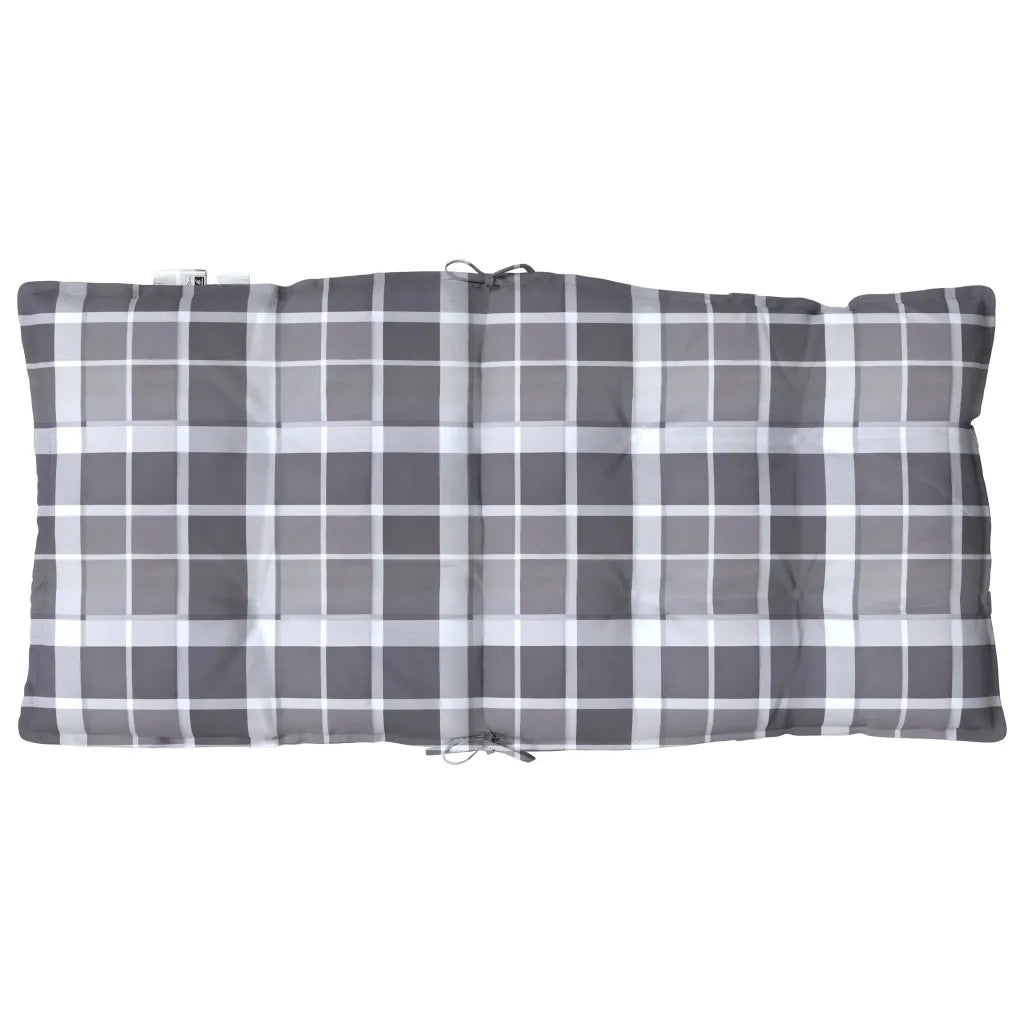 Cuscini Sedia Schienale Basso 2 pz Quadri Grigio Tessuto Oxford 377713