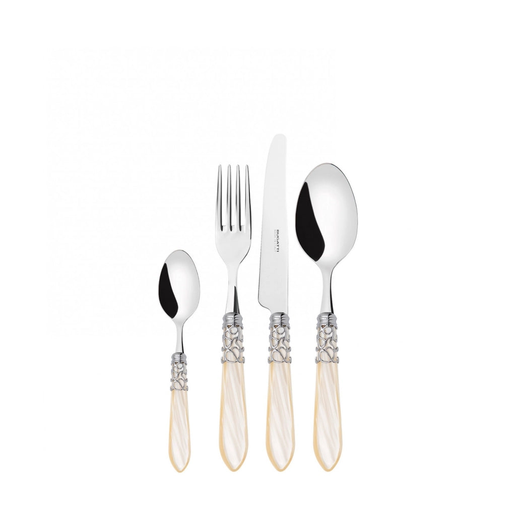 MELODIA Ghiera Cromata, Posate Set 24 Pz, Scatola Compact, Casa