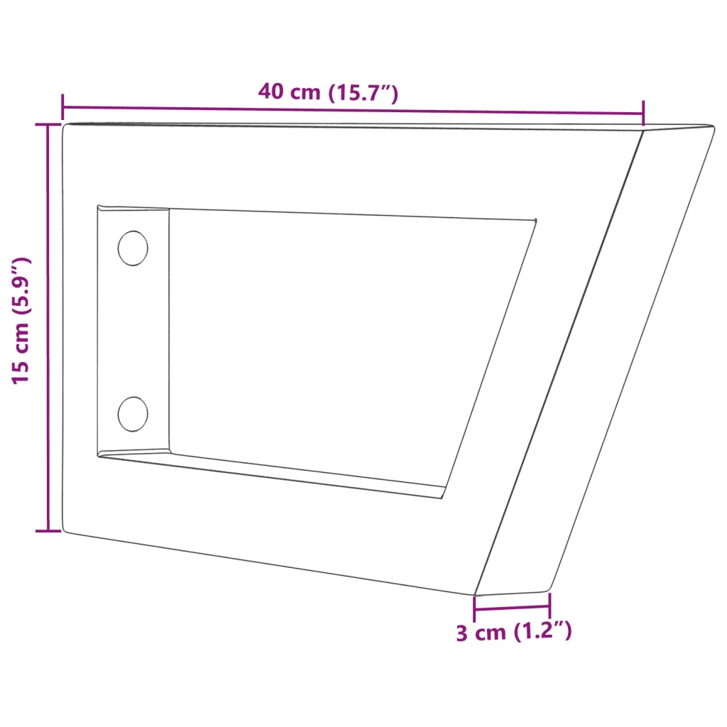 Reggimensole per Lavabo 2 pz Nere Trapezio in Acciaio