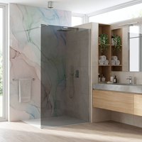 Parete Doccia Rea Flexi Grey / Chrome 130