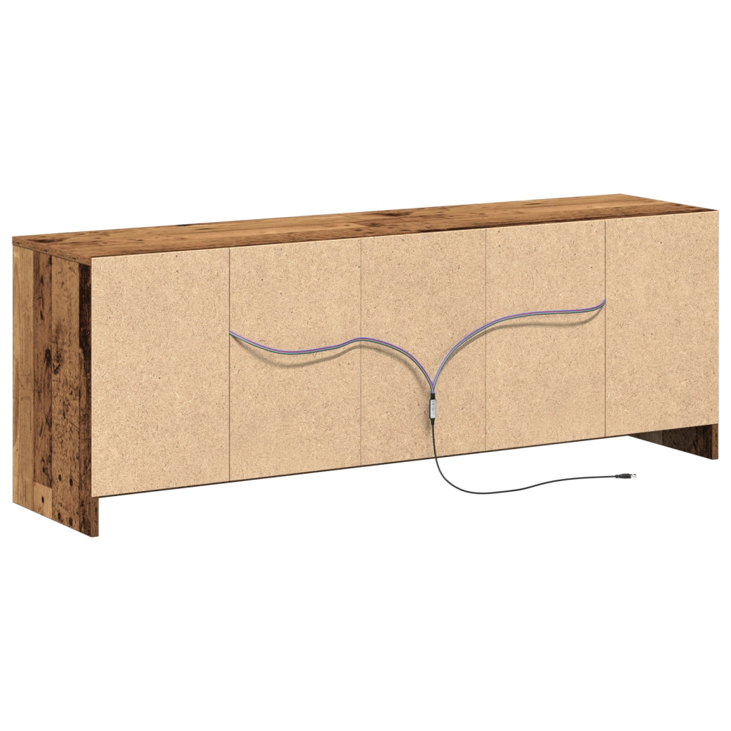 Mobile TV con LED Legno Old 139.5x34x50 cm Legno Ingegnerizzato