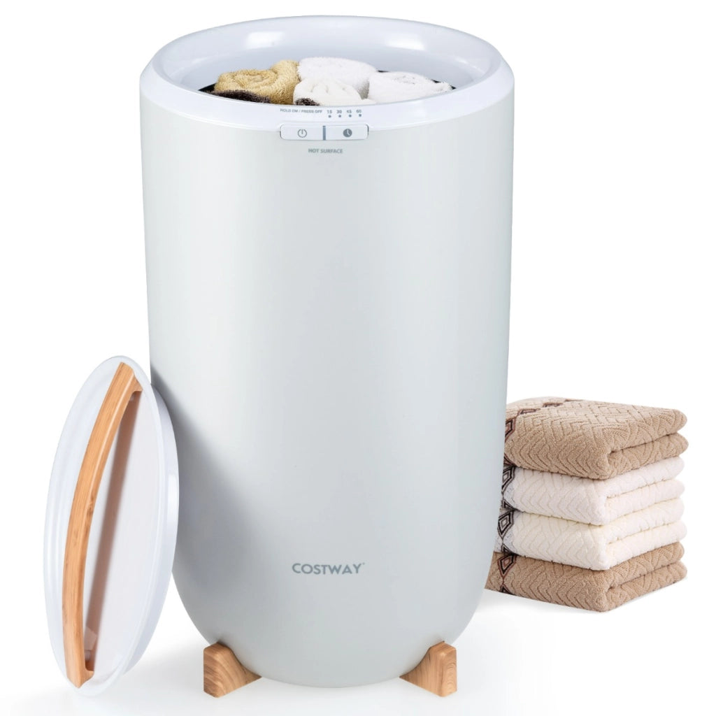 Scaldabiancheria 20 L con timer spegnimento automatico 15/30/45/60 minuti-Secchio portatile per scaldare 2 asciugamani oversize Grigio