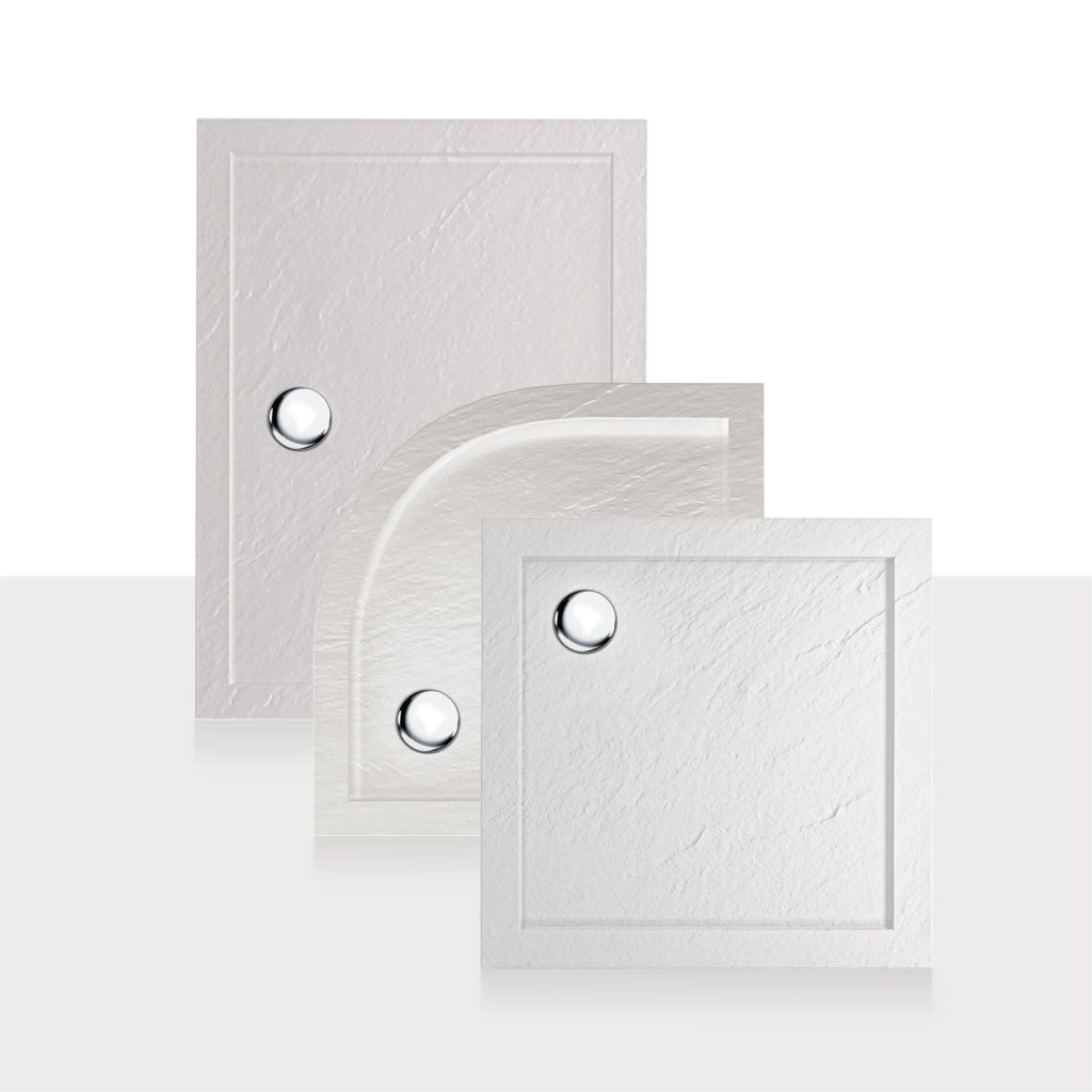 Piatto Doccia Slim 90x120x4 cm Rettangolare Acrilico Bordato Bianco Effetto Pietra mod. Flower