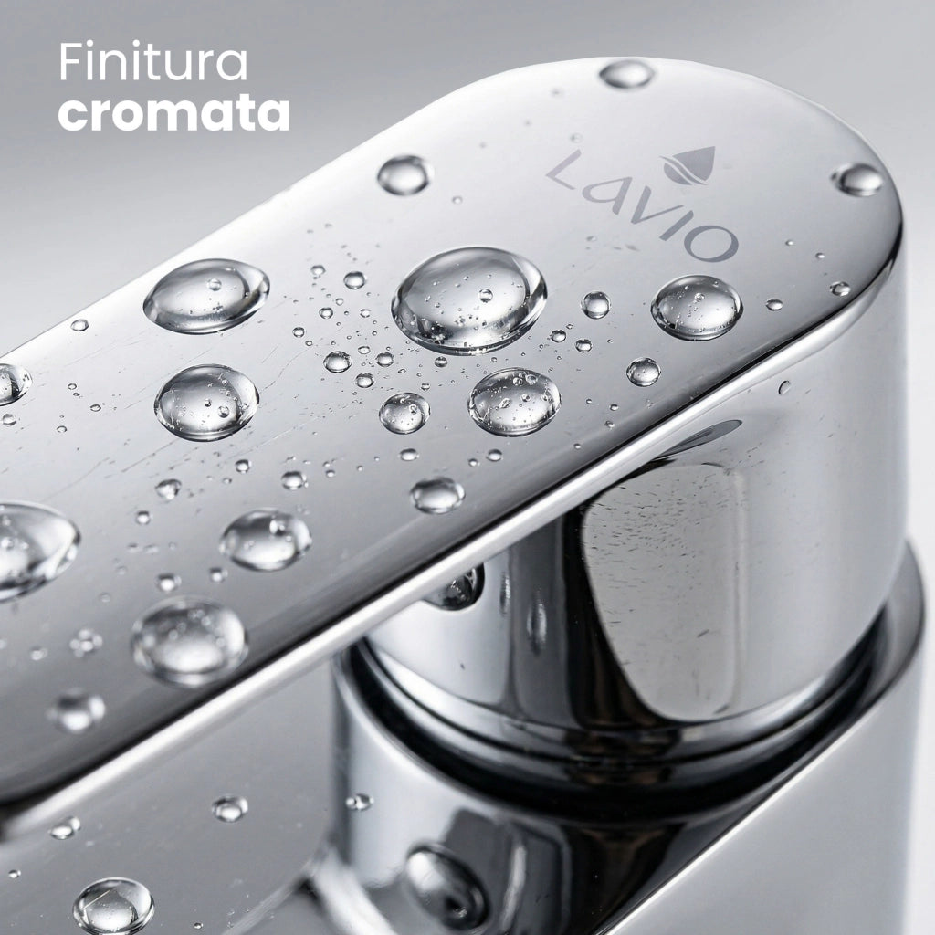 Rubinetto lavabo basso bagno miscelatore monocomando cromato AXON