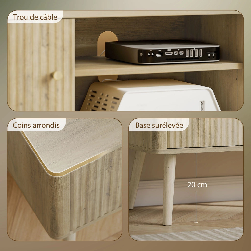 Mobile TV fino a 65 pollici ¨C zephmum ¨C quercia 140x35x49