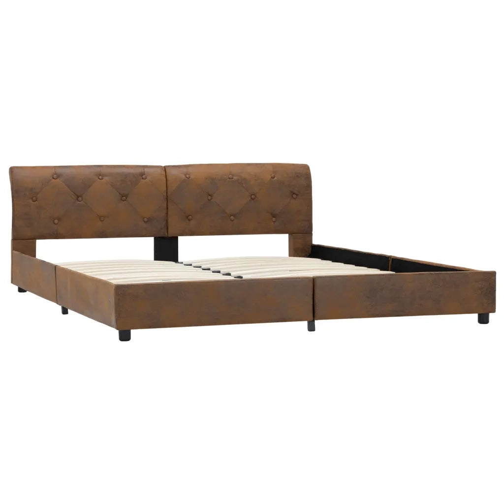 Giroletto Marrone in Similpelle Scamosciata 160x200 cm 284892