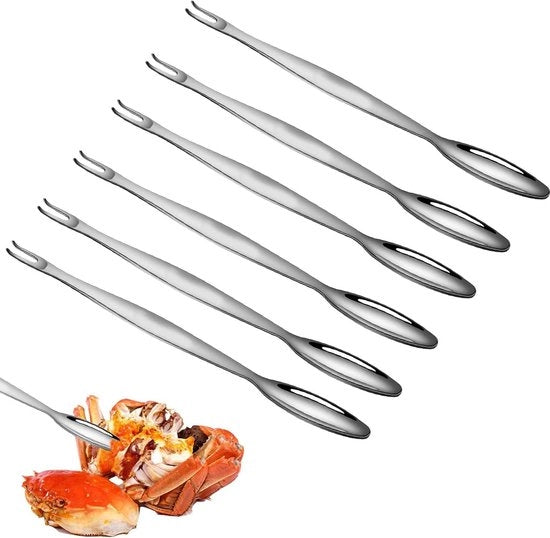 Verniciatori per Frutti di Mare - 6 pezzi - Crackers e Verniciatori per Astaci - Scatola di Conservazione - Acciaio Inossidabile - Verniciatori per Astaci - Crackers per Frutti di Mare - Cucina a Casa - 20 cm