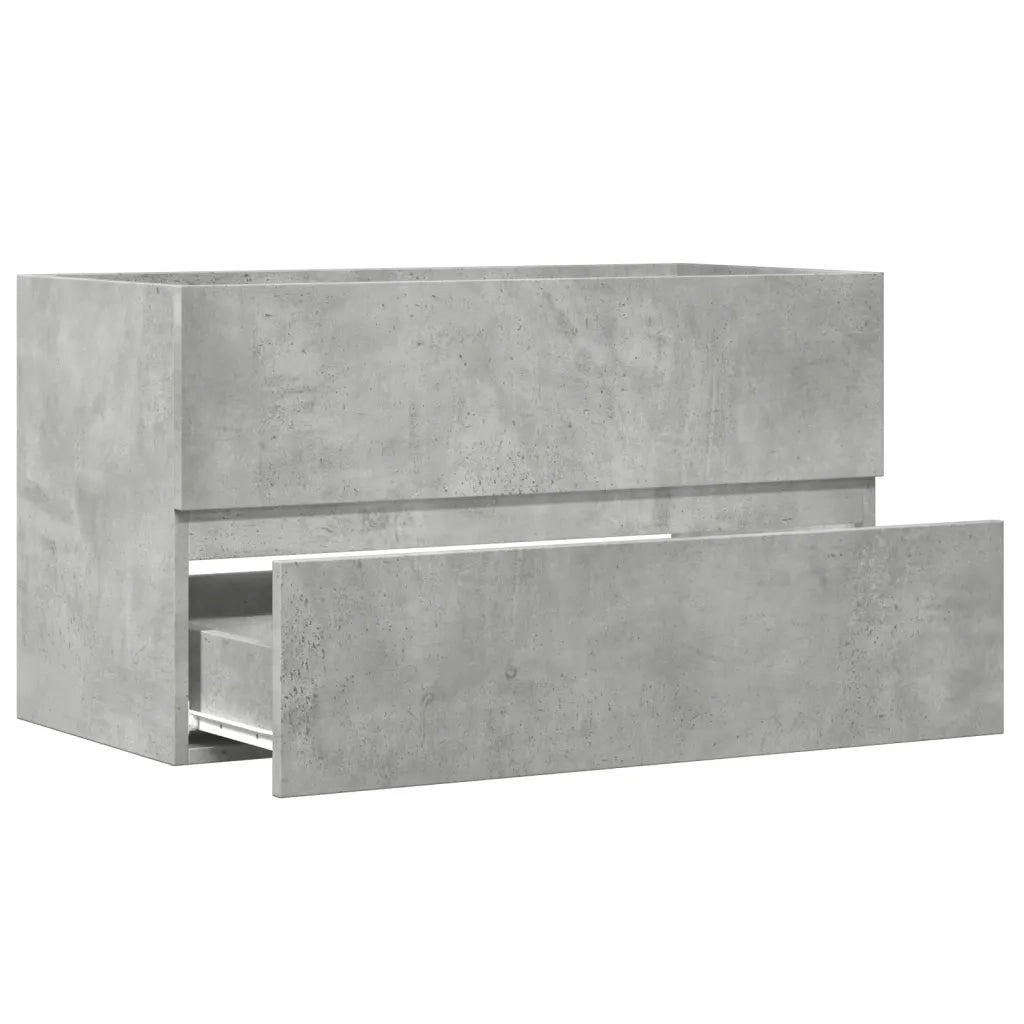 Mobile Pensile da Bagno Grigio Cemento 80x38,5x45 cm Truciolato