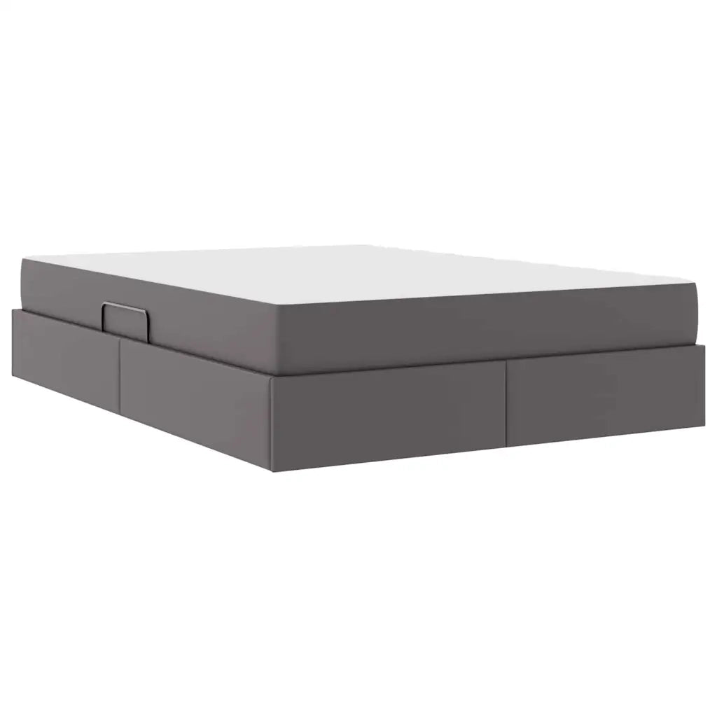 Letto con contenitore e materasso 2 pcs Grigio Pelle 3399614