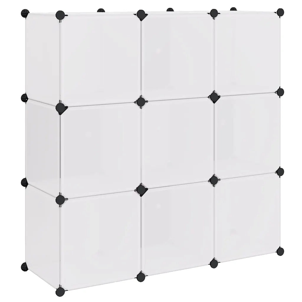 Armadio Salvaspazio a Cubo con 9 Scomparti Bianco e Nero cod mxl 40803