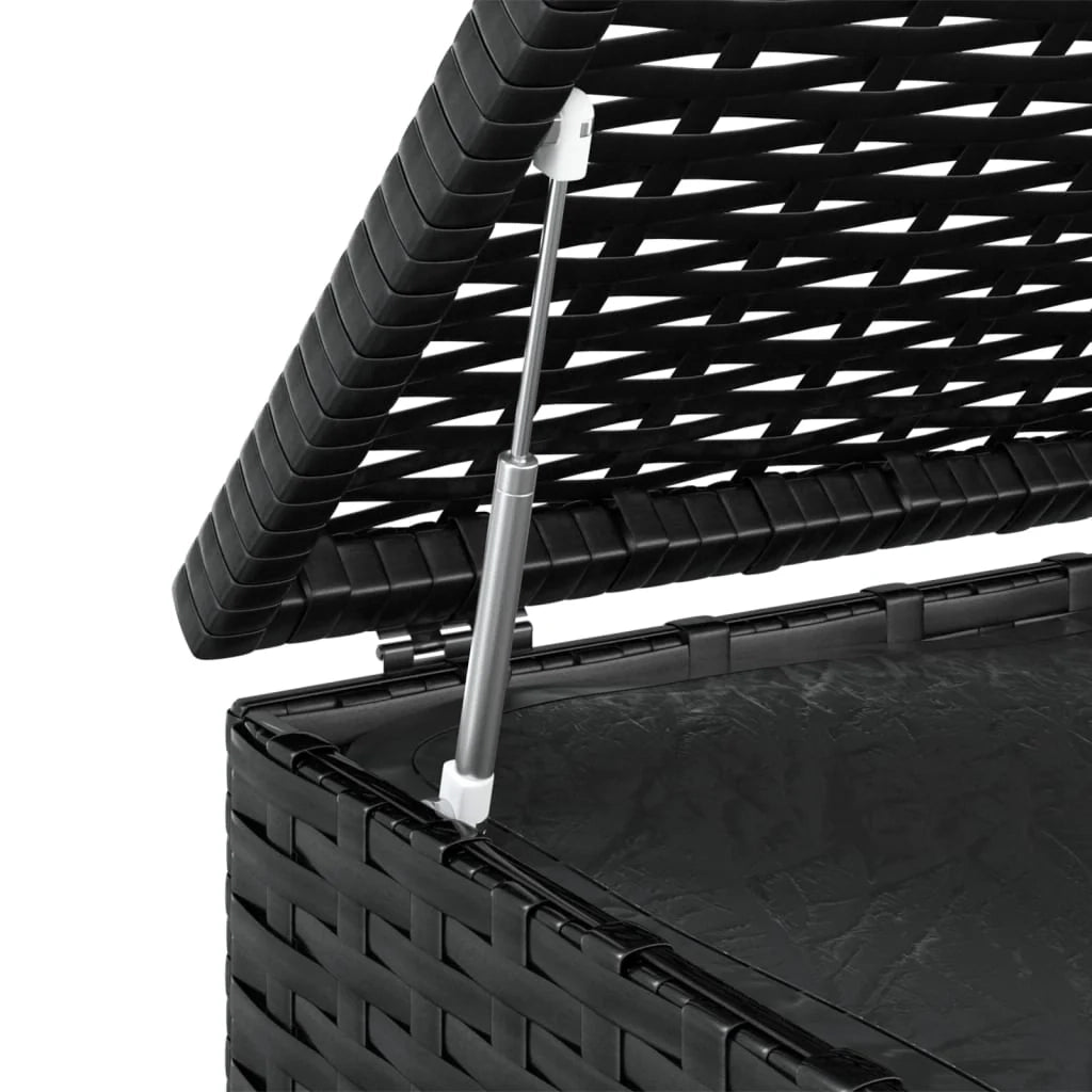 Contenitore per cuscini contenitore da giardino in resina intrecciata 100 x 49 x 103,5 cm nero 02_0013156