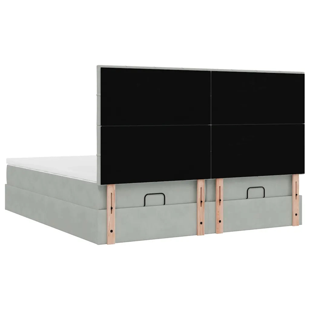 Struttura Letto Pouf con Materassi 160x200 cm in Velluto 3314615