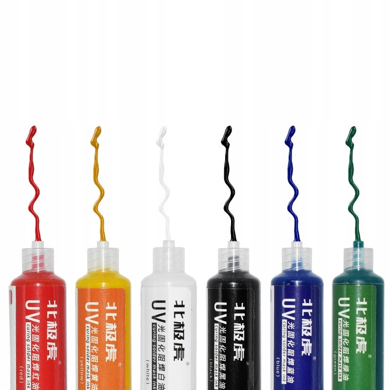 Set Soldermaska Nera 10ml con Pistone e Lampada UV – Protezione PCB, Isolamento Elettrico