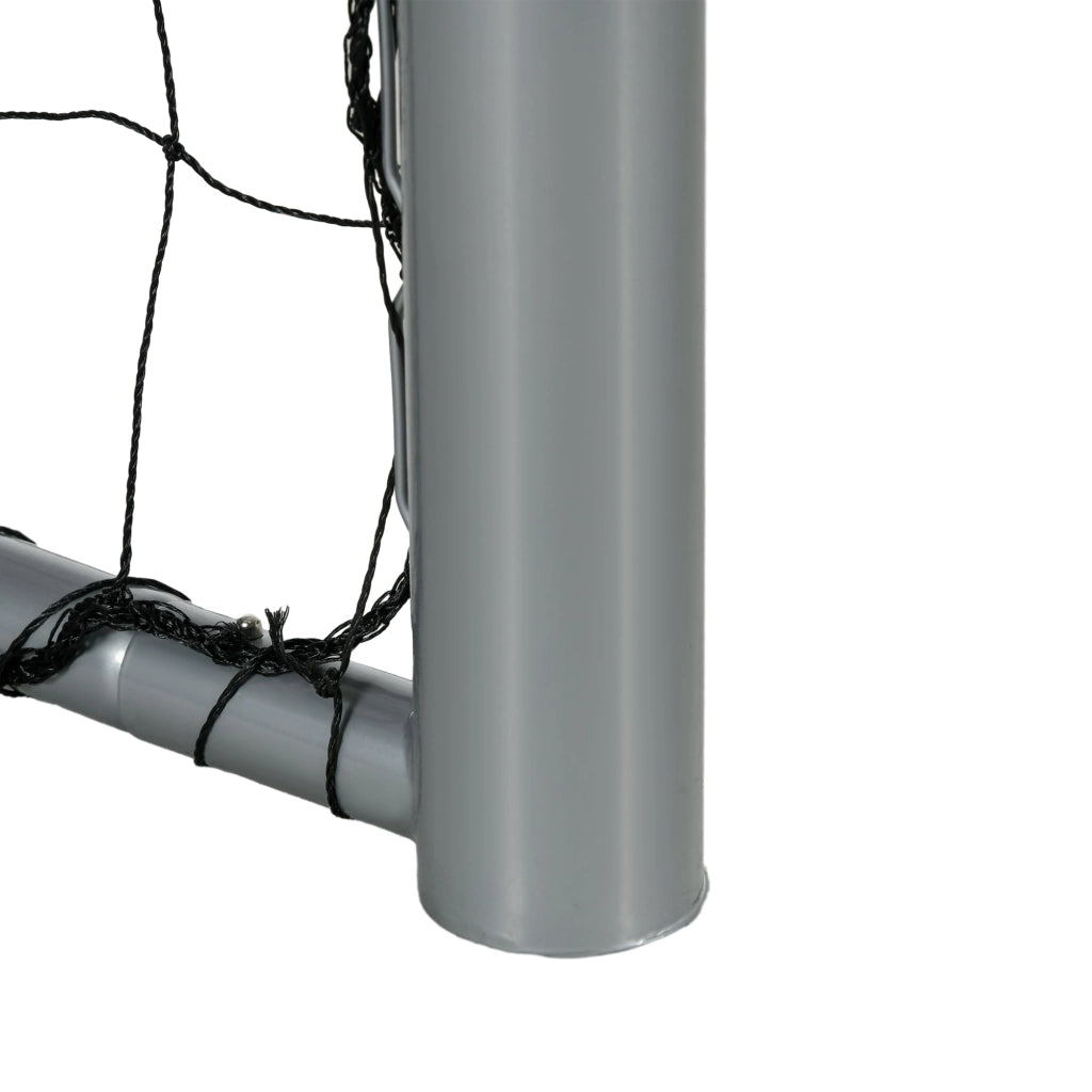 Porta da Calcio con Viti e Picchetti inclusi 240x85x160 cm in PE e Metallo Grigio