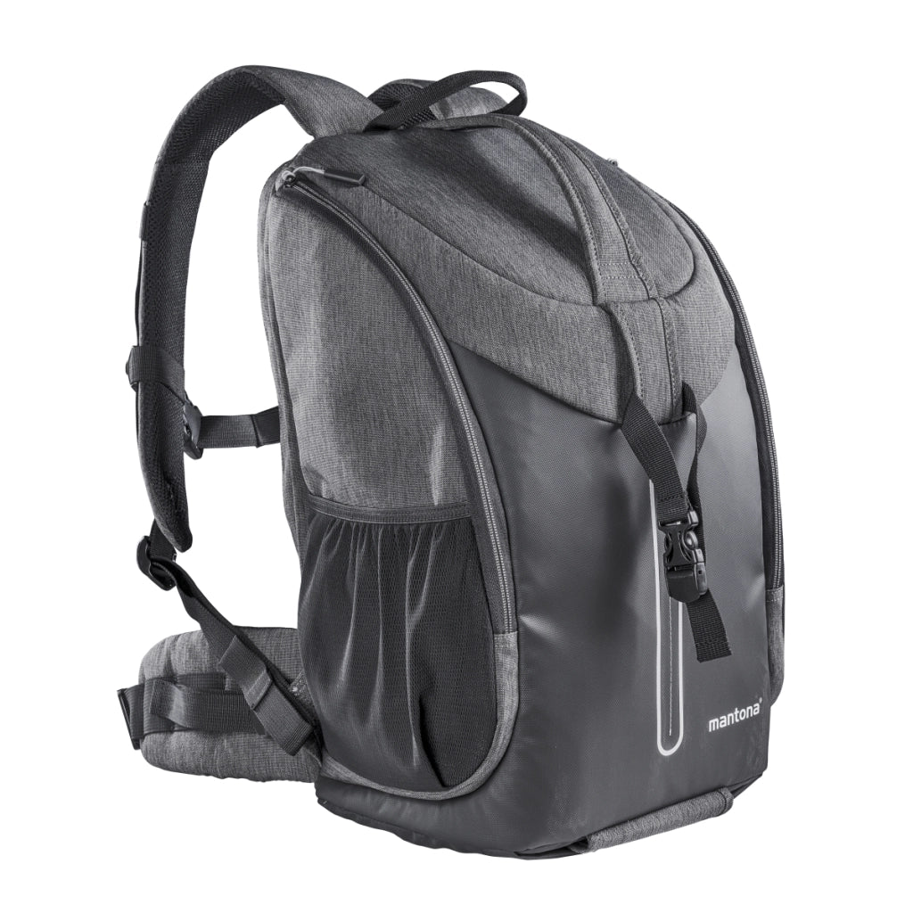 Mantona Tallinn Zaino fotografico per fotocamera SLR DSLR, obiettivi e accessori, con supporto per treppiede e copertura antipioggia, scomparti regolabili