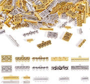 Ferritizzazione a Magnetismo 48 Pezzi - Ottone - Connettori a Viti - Supporti Quadrati - Accessori per Gioielleria - Diverse Dimensioni - Connettori per Gioielleria