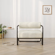 Poltrona Lounge Moderna ¨C MINIMAL ¨C Velluto a Coste, Gambe in Metallo Nero, 68x73x70