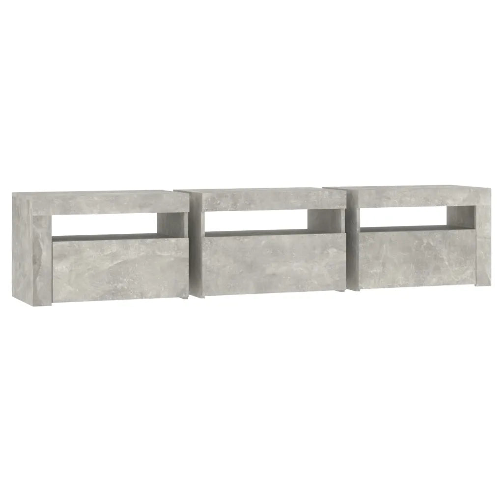 Mobile Porta TV con Luci LED-Credenza TV Grigio Cemento 180x35x40 cm