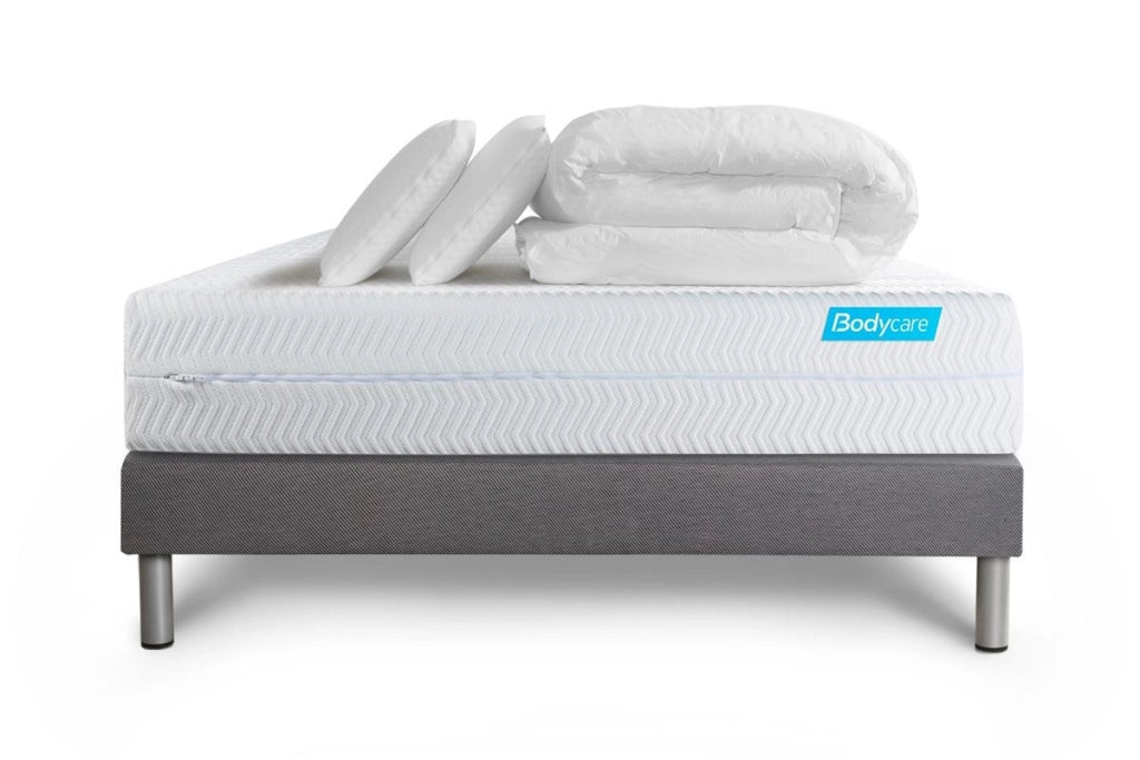 Pacchetto letto completo - Materasso 160x200cm + Box spring con doghe (kit) + 2 cuscini + Piumino - Biocare