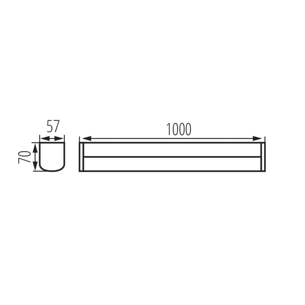 Applique LED da bagno Kanlux AKVO nera 100cm 23W IP44