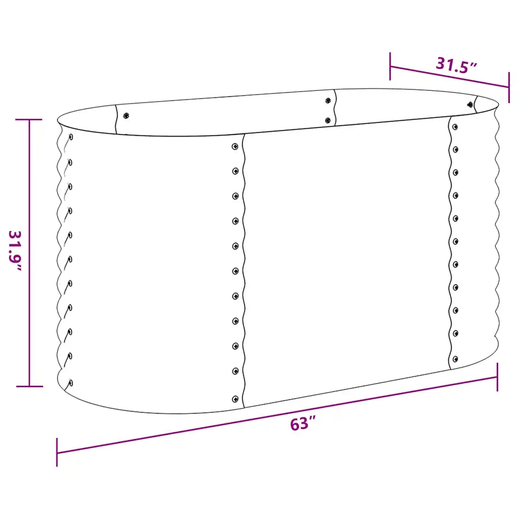 Letto Rialzato Giardino 160x80x81 cm in Acciaio Zincato Grigio 45524