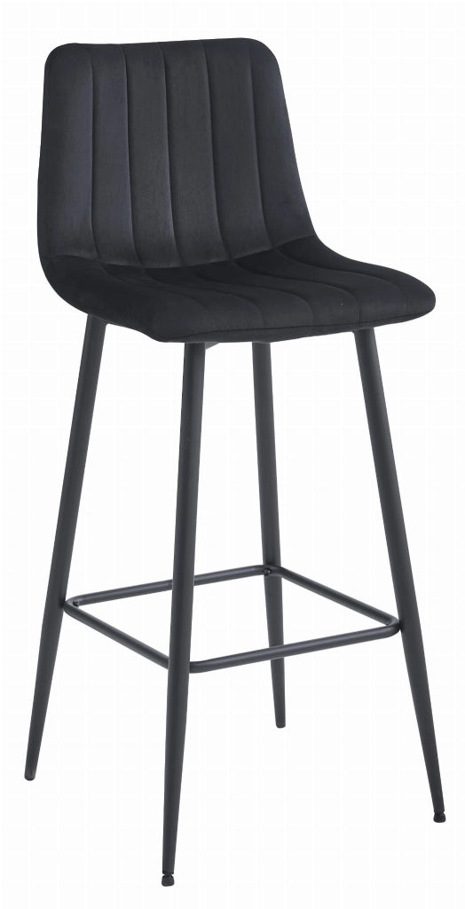 Sgabello Valora POZZA in velluto nero dal design ergonomico per cucina x2