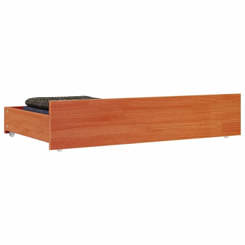 Cassetti per Letto 4 pz Marrone Cera in Legno Massello di Pino CFW2316800