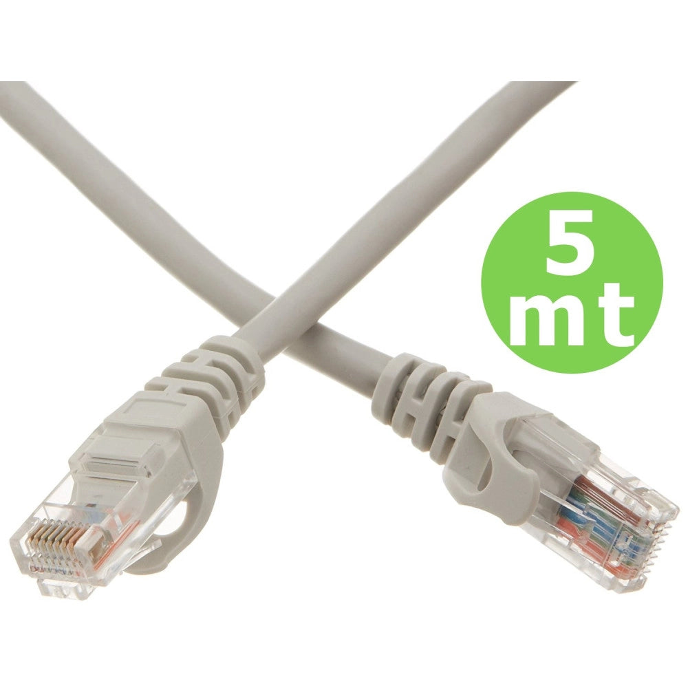 Trade Shop - Cavo Di Rete Lan Ethernet Rj45 5 Metri Categoria 5 Prolunga 5mt Utp -