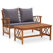 Set Divani da Giardino 2 pz con Cuscini in Massello di Acacia cod mxl 42606