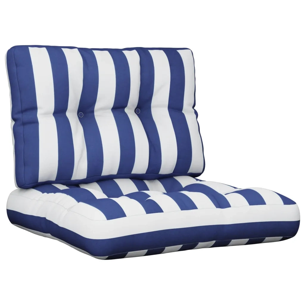 Cuscini per Pallet 2 pz Strisce Blu e Bianche in Tessutocod mxl 71619