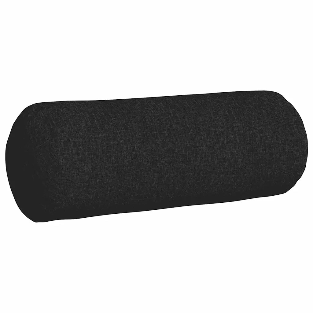 Cuscini a rullo 2 pz | Cuscini per sedie Nero ? 25 x 70 cm Tessuto