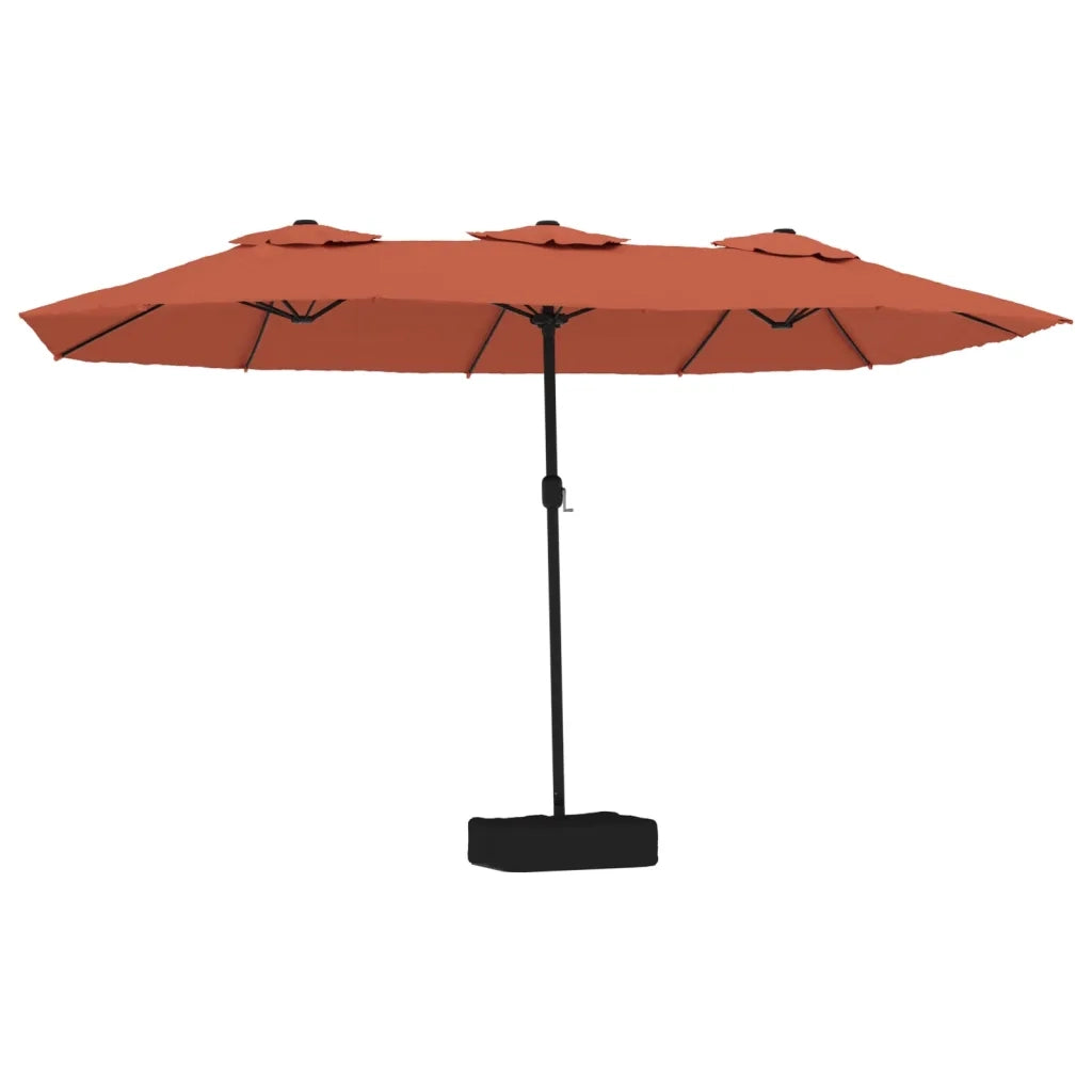 Ombrellone a Doppia Testa con LED Terracotta 449x265 cm 362958