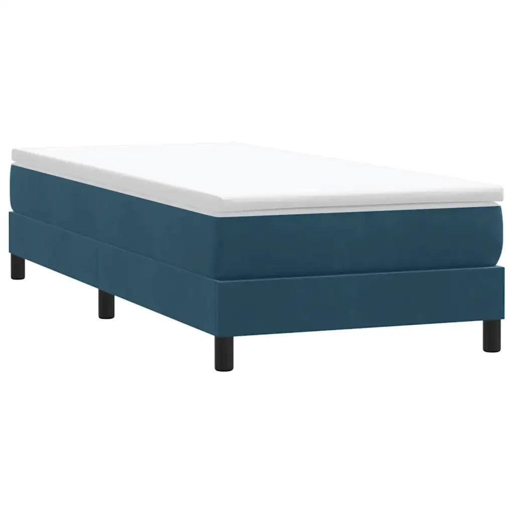 Letto singolo | Letto per adulti | Giroletto a Molle senza Materasso Blu Scuro 80x210 cm Velluto