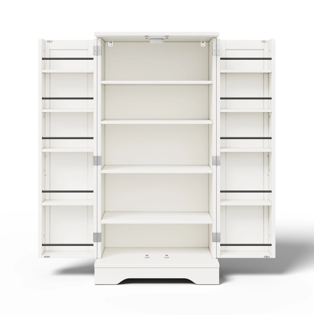 Mobile contenitore 120x60x40 cm con luce LED sensore e ripiano regolabile in MDF bianco