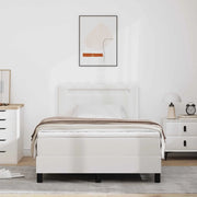 Letto a molle con materasso Bianco 120 x 190 cm Pelle sintetica 3339041