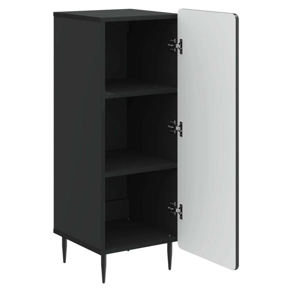 Credenza | Madia | Buffet da pranzo | Armadio da pranzo Nero 34,5 x 33 x 92 cm Legno ingegnerizzato