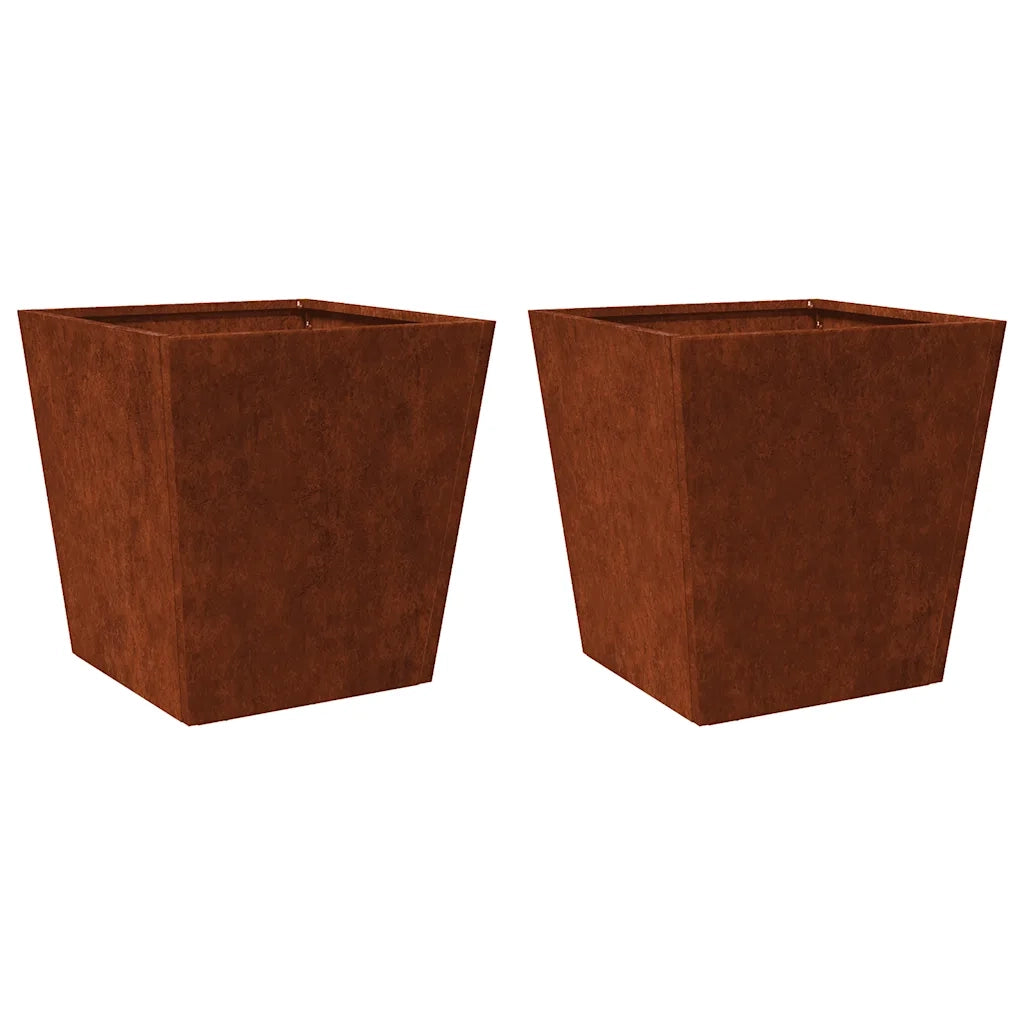 Fioriere da Giardino 2 pz 40x40x40 cm in Acciaio Corten 851065
