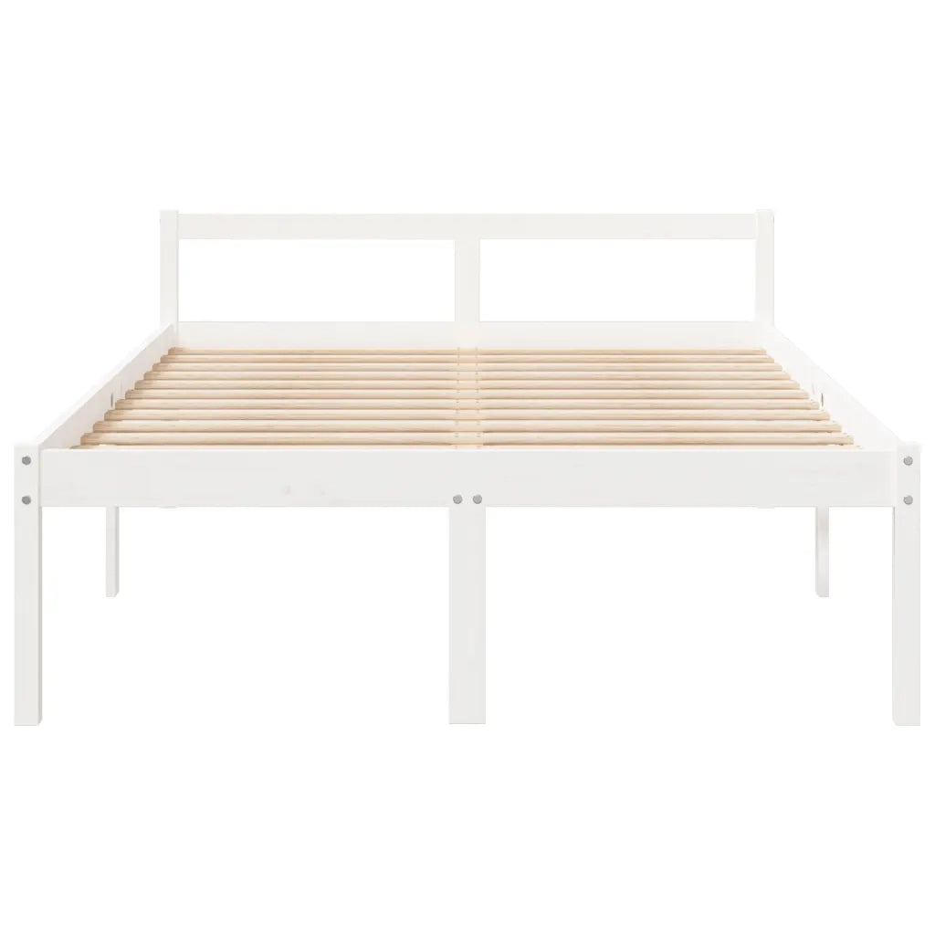Letto per Anziani Bianco 120x190 cm Small Double Legno di Pino 810585