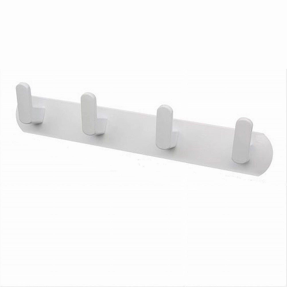 Trade Shop - Appendiabiti Con 4 Ganci Appendino Asciugamano Da Bagno Casa Cucina Bianco 59743 -