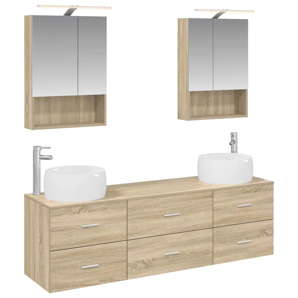 Set di mobili per il bagno 5 pcs Rovere Sonoma 3407001