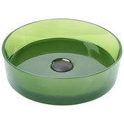Lavandino da appoggio Verde  Superficie solida 360 mm Lavandino da bagno rotondo semitrasparente