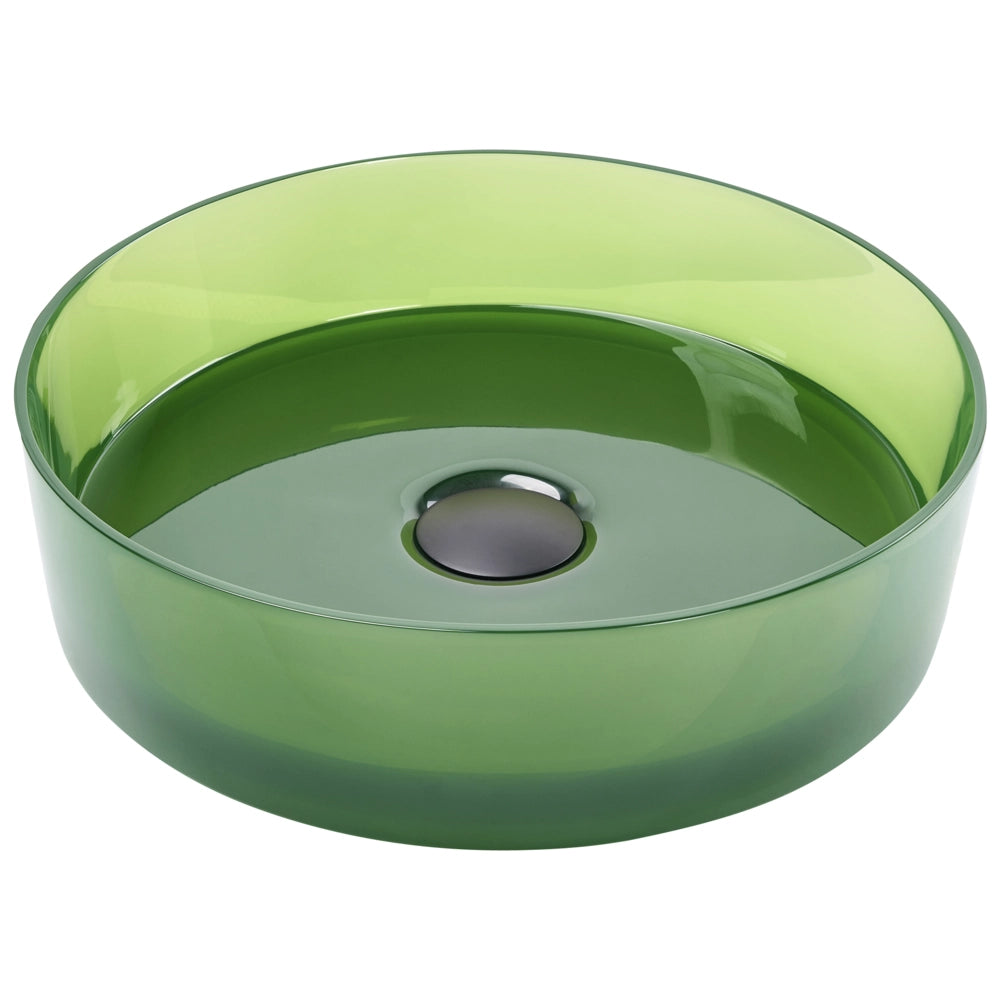 Lavandino da appoggio Verde  Superficie solida 360 mm Lavandino da bagno rotondo semitrasparente