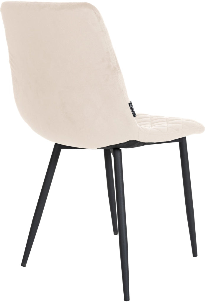 Sedia da pranzo Telde Velvet crema