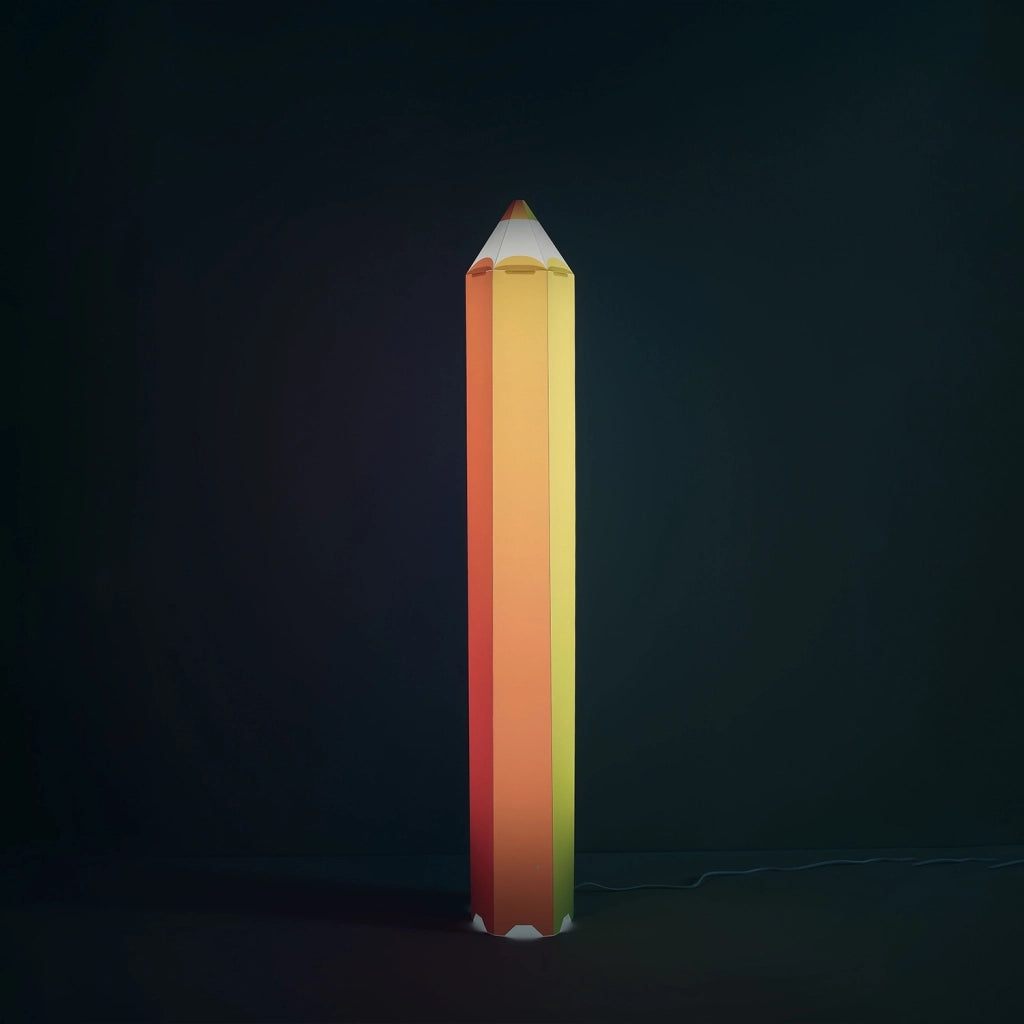 Piantana Moderna Pin Pen Polilux ® Grafica Arcobaleno 2 Luci E27