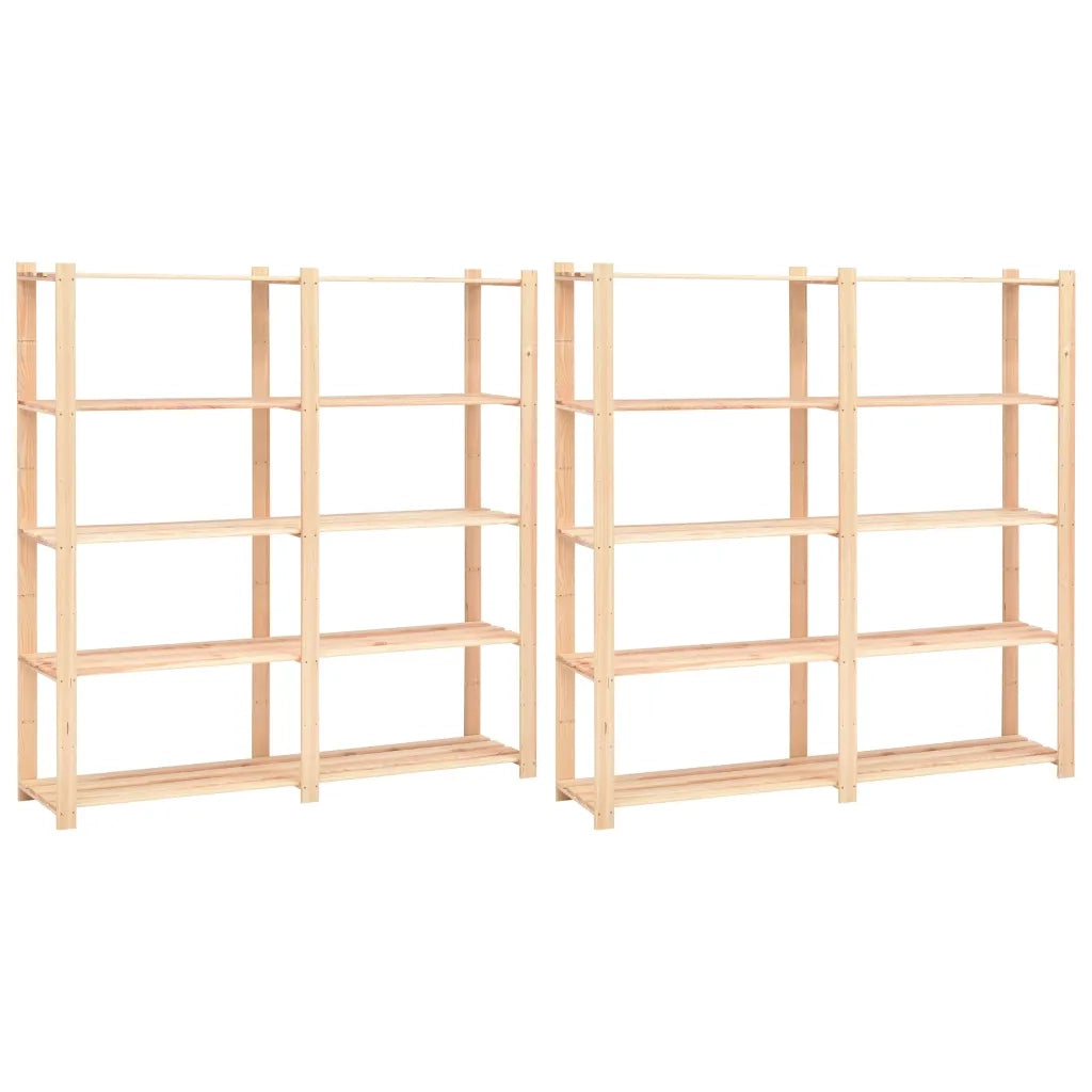 Scaffali a 5 Livelli 2 pz 80x38x170 cm Massello Pino 500 kg cod mxl 50867