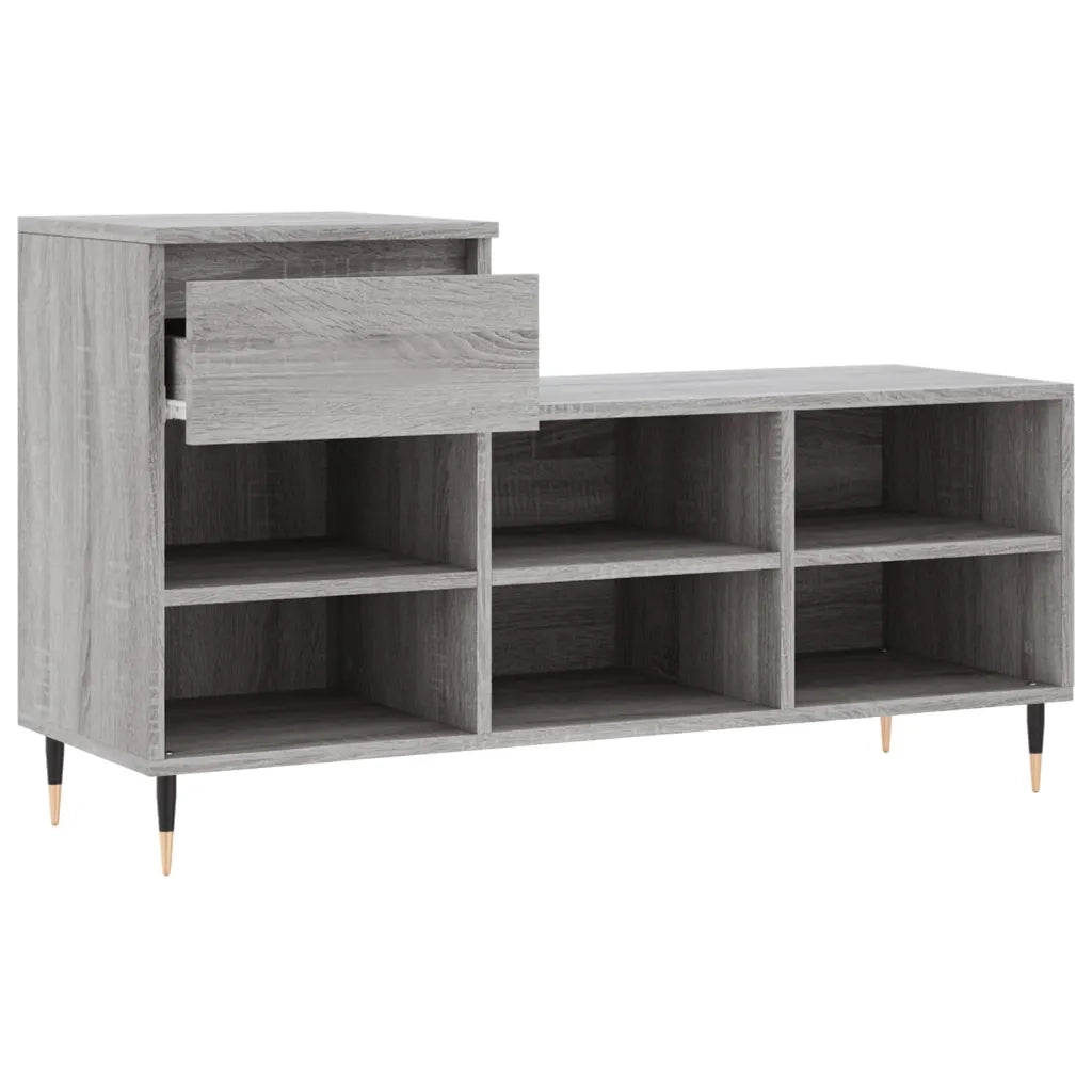 Scarpiera | Mobile per scarpe Grigio Sonoma 102x36x60 cm in Legno Multistrato