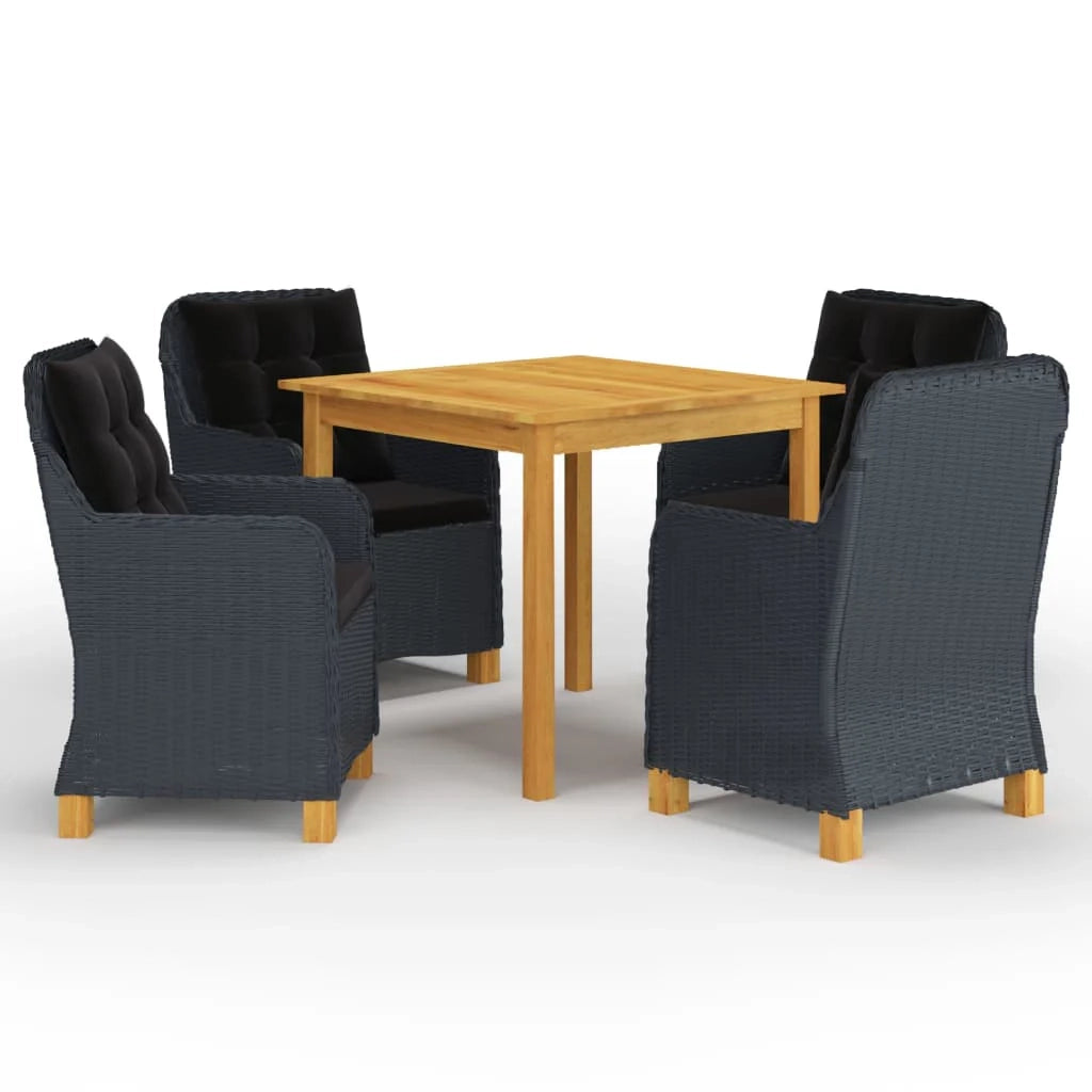 Set da pranzo da giardino per esterni 5 pezzi grigio scuro 02_0013807