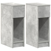 Set di 2 Comodini | Armadio da Notte | Mobiletto da notte con Cassetto Grigio Cemento 20x36x60 cm